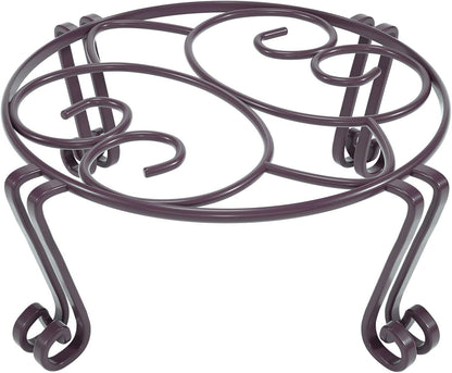 Yimobra Original Patented Plant Stand for Flower Pot Heavy Duty Potted Holder 10.2 x 4.7 Inches, Tall Indoor Outdoor Metal Rustproof Iron Garden Container Round Supports Rack for Planter Bronze/Brown