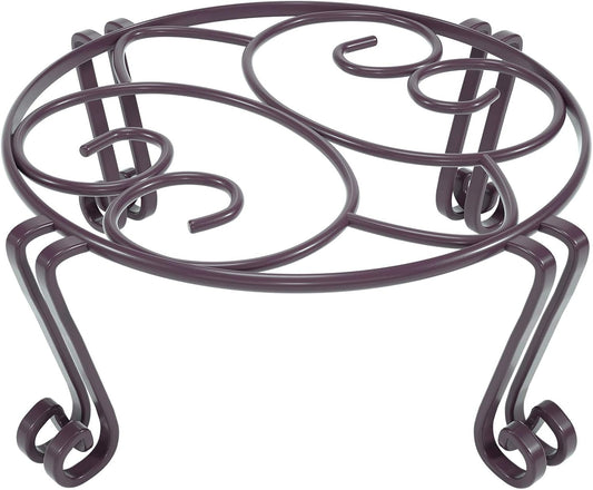 Yimobra Original Patented Plant Stand for Flower Pot Heavy Duty Potted Holder 10.2 x 4.7 Inches, Tall Indoor Outdoor Metal Rustproof Iron Garden Container Round Supports Rack for Planter Bronze/Brown
