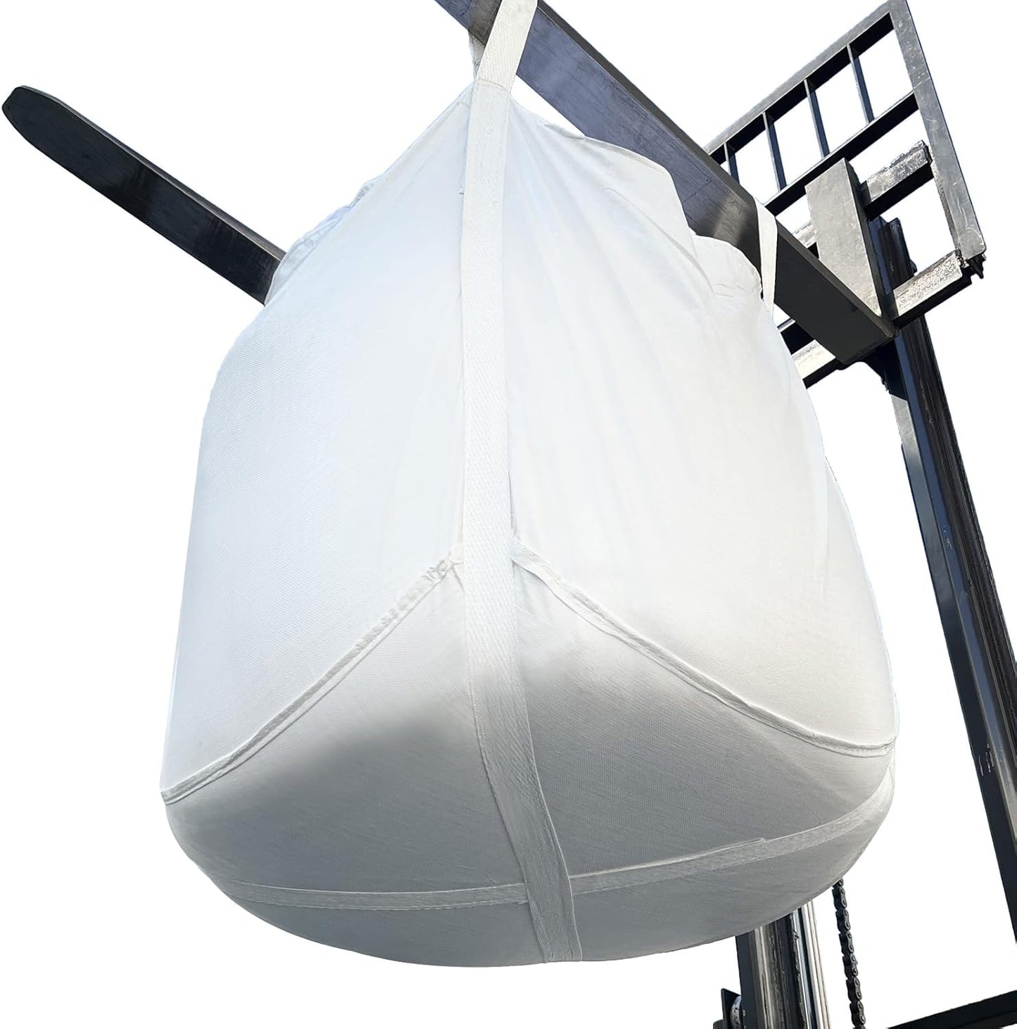 FIBC Bulk Bag - 4400 lbs Capacity, 35x35x43 inches, Polypropylene (PP), Open Top, White, Rectangular, Reusable, 1-Pack
