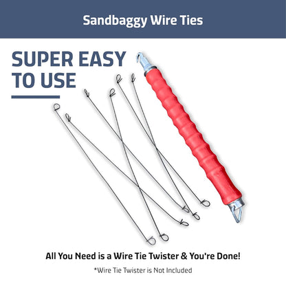 Sandbaggy Double Loop Rebar Wire Bar Ties | 16 Gauge | Made of Industrial Grade Wire | Great for Securing Rebar, Sandbags & More | Extra Long Length (12 Inch Length, Pack of 500)