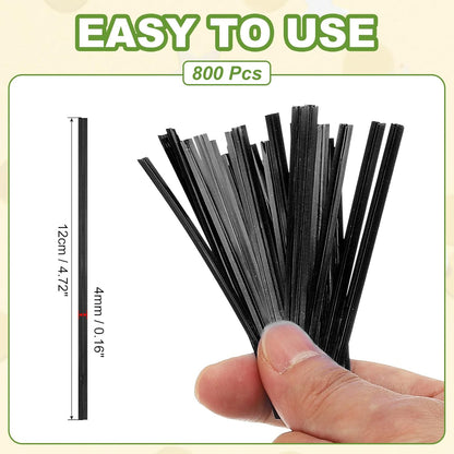 PATIKIL Bag Twist Ties 5 Inch, 800 Pcs Metallic Bread Ties for Treat Plastic Bags Gift Wrapping Candy Coffee Bag Plant Party Cake Favor, Black