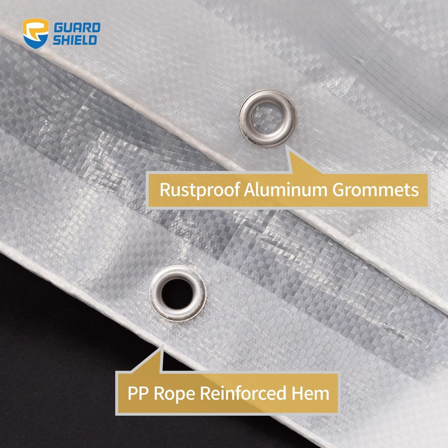 GUARD SHIELD Clear Tarp Heavy Duty 10x20 Feet Waterproof for Outdoor Garden Poly Cover UV Resistant Transparent Tarpaulin10mil