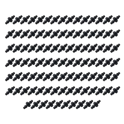 Dnyta 100pcs Barb Fittings PVC for 1/4 Inch Irrigation Tubing Drip Irrigation Barb Fittings Irrigation Tubing Connector Drip Irrigation Barbed Coupling for Plant Drip or Yard Spray Irrigation