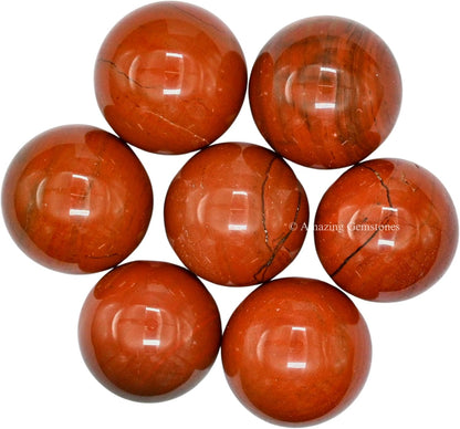 Amazing Gemstone Red Jasper Crystal Ball - 1 Inches Crystal Sphere Meditation Balls for Witchcraft and Decorative Balls - Crystals and Healing Stones Beginners Gift (Pack of 1)