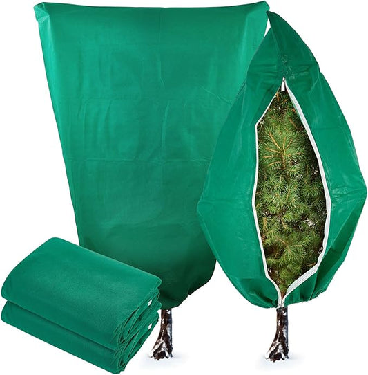Plant Covers Freeze Protection 23.6" W X 31.5" H Thicker Outdoor Winter Frost Cloths Blankets with Zipper Drawstring, 2 Packs Reusable Garden Tree Cover Bags for Cold Weather Fruit Tree Shrub Potted