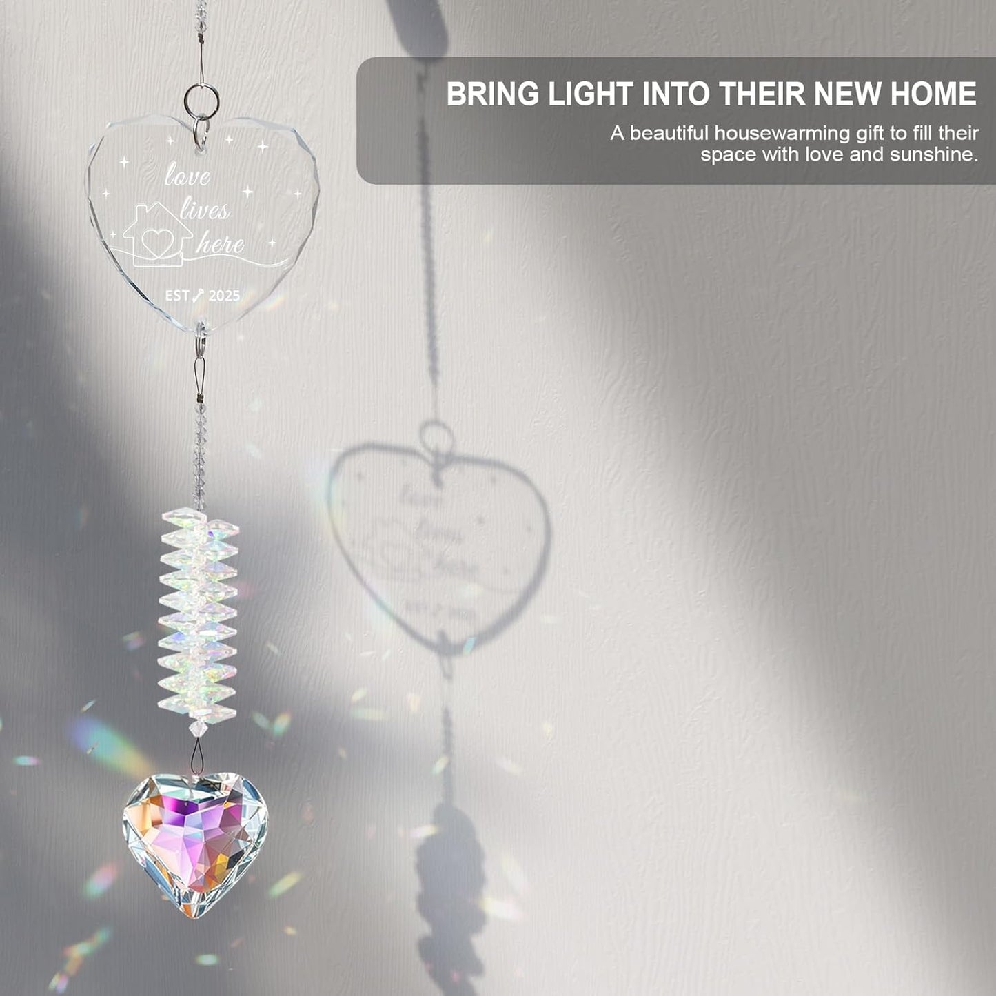 Housewarming Gift – Crystal Suncatcher New Home Ornament 2025 – First Home Gift for Couple, Window Hanging Decor, New Home Decoration for Women, Gifts for Homeowners, Home Decor