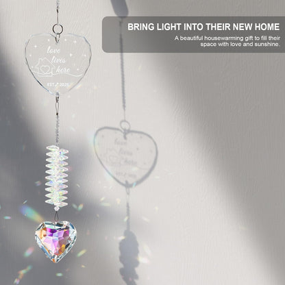 Housewarming Gift – Crystal Suncatcher New Home Ornament 2025 – First Home Gift for Couple, Window Hanging Decor, New Home Decoration for Women, Gifts for Homeowners, Home Decor