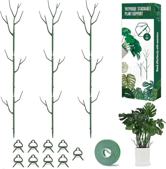 9 Pack Green Plant Support Stakes Plant Stakes for Indoor and Outdoor Plants. 39.37inch Plant