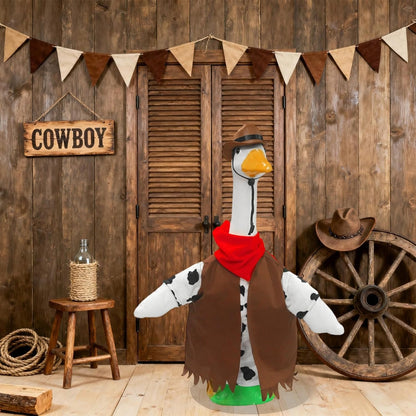 Porch Goose Outfits for 23” High Plastic Goose Cowboy Outfits Clothes for Cement Goose for Indoor Outdoor Garden Yard Lawn Patio Art Decor