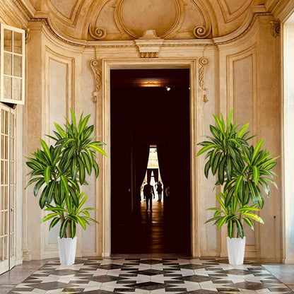 Artificial Dracaena Tree, 6ft Tall Fake Dracaena Plant with Basket, Indoor Outdoor Faux Topiary Yucca Trees for Office Home Living Room Porch Patio Décor