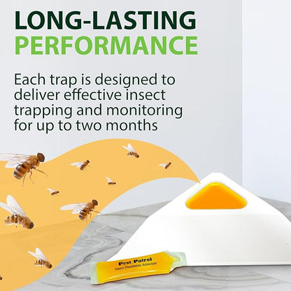 Greenway Pantry Patrol Traps, Non-Toxic Pantry Moth and Insect Control, Gel-Based for Flour Beetles, Grain Storage, and Kitchen Use, 2 Packs (Includes 4 Traps and 4 Lures)