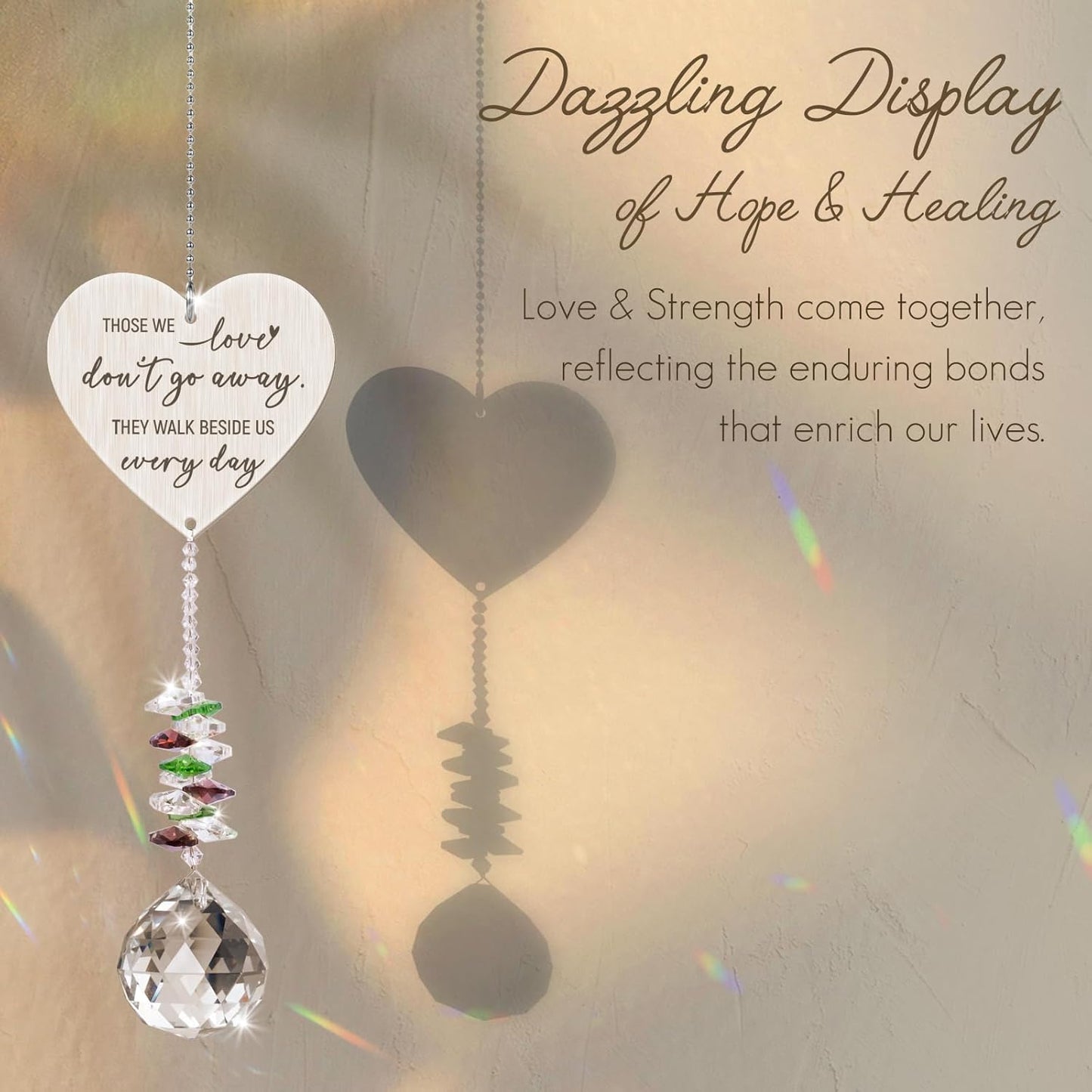 Memorial Crystal Suncatcher,Sympathy Gifts for Loss of Loved One,Bereavement Gift Idea,in Loving Memory,Hanging Ornament for Window, Rainbow Maker Prisms Home Decor,Memorial Day