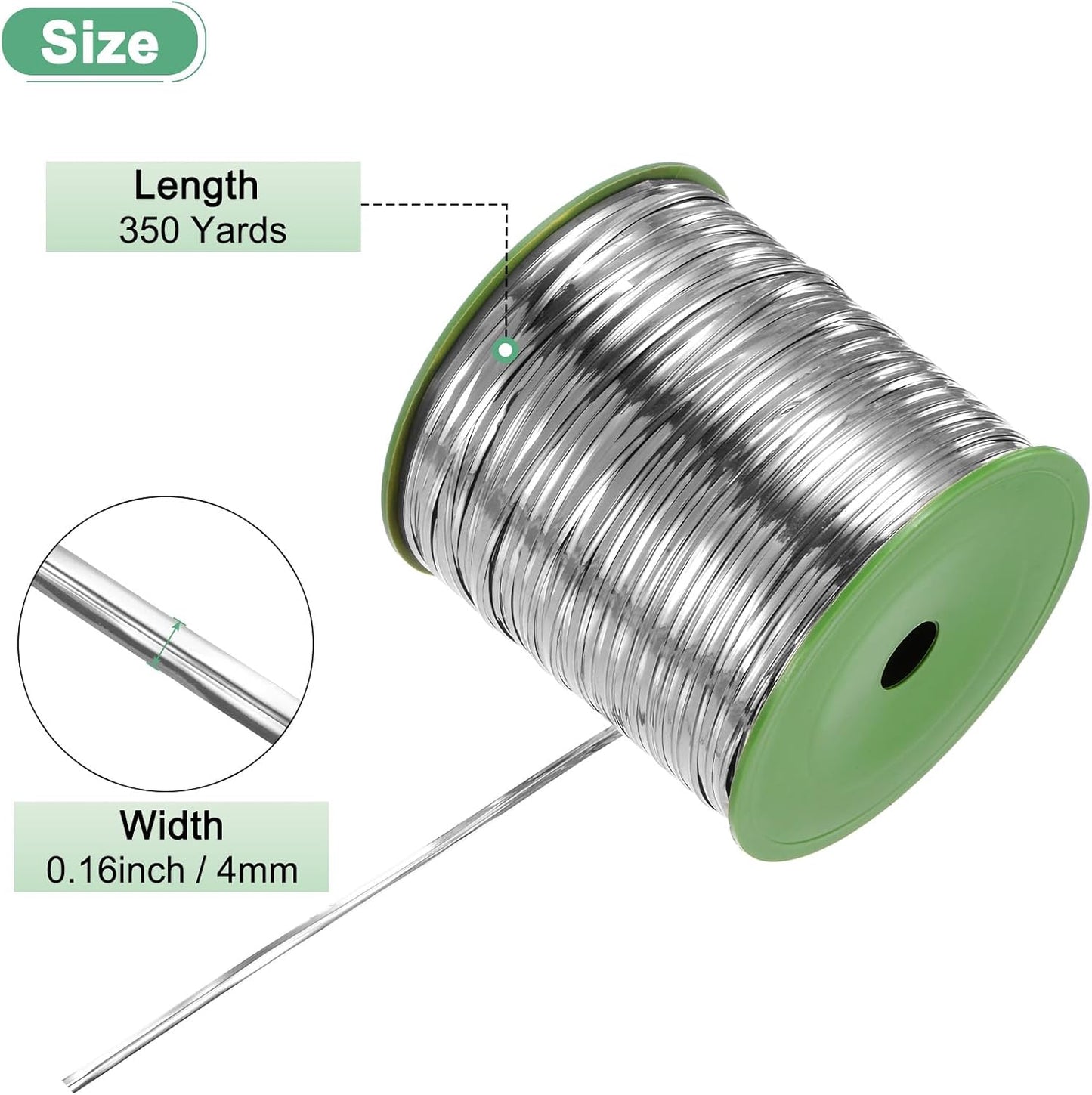 Metal Twist Ties, 350 Yards Metallic Twists Tie Bread Twisty-Ties for Party Decoration/Garden Plant/Gift Wrapping Bag/Cake/Pops Candy/Bakery Bags [Silver]