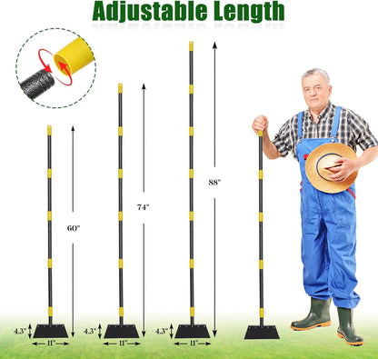 Heavy-Duty Garden Shovel 48inch All-Season Outdoor Tool with 4.3" Wide Blade, Rust-Proof Steel & Ergonomic Handle for Seniors (Weed Removal, Snow Scraper, Moss Cleaner)