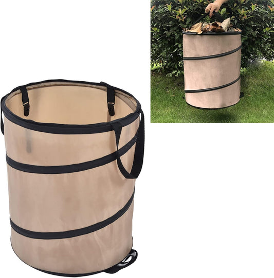 37.8L Collapsible Leaf Trash Can, Heavy Duty Lawn and Leaf Bag with Handle Locking Design Outdoor