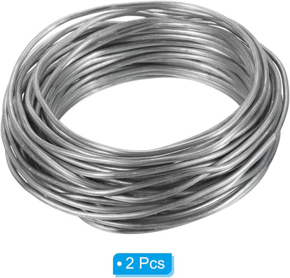 PATIKIL 2.5mm Bonsai Training Wire, Floral Wire Stems Anodized Aluminum Tree Wire 32.8 Feet Total for Gardening Branch Fixing, Silver Tone