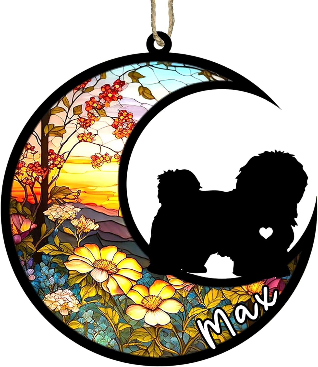 Personalized Dog Memorial, Custom Name Havanese Dog Christmas Ornament with Name, Custom Breeds, Pet Loss Light Catcher, Gifts for Lovers Loss of Pet Sympathy on Mothers Day Christmas
