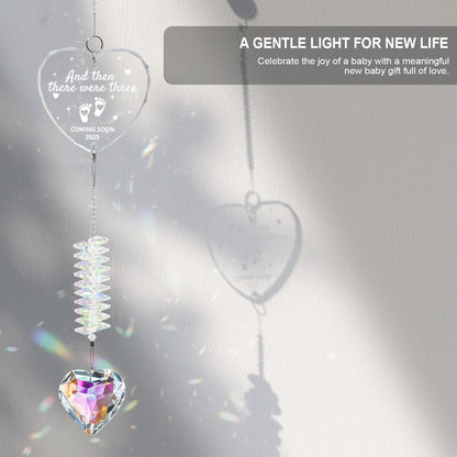 Gifts for Expecting Parents - Expecting Parents to Be Unique Gifts - Baby Pregnancy Announcement Gift Ideas for Husband, Family - Baby Crystal Suncatcher 2025 - Glass Pregnancy Announcement Suncatcher
