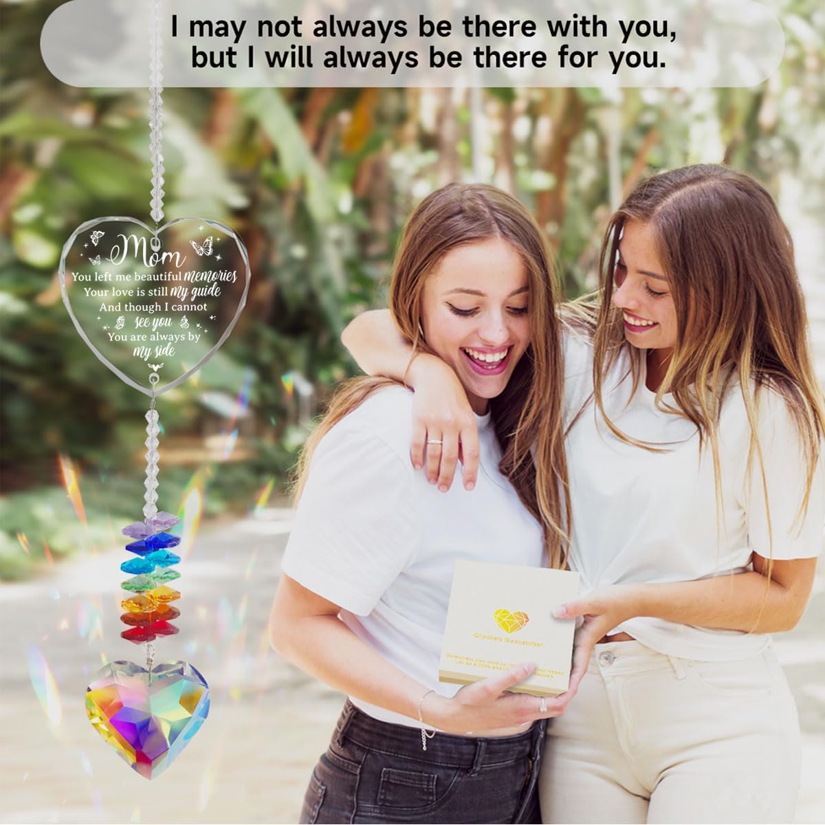 Memorial Gifts for Loss of Mom, Sympathy Crystal Suncatcher for Loss of Mother Sympathy Gift, Bereavement Gift for Loss of Mother, Suncatcher in Memory of Mom Gifts，Indoor Window, Garden