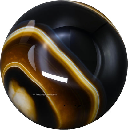Amazing Gemstone Black Onyx Crystal Ball with Stand - 2" Inches Crystal Sphere Meditation Balls for Witchcraft and Decorative Balls