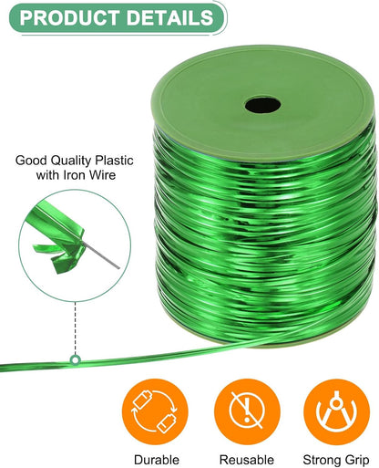 Metal Twist Ties, 500 Yards Metallic Twists Tie Bread Twisty-Ties for Party Decoration/Garden Plant/Gift Wrapping Bag/Cake/Pops Candy/Bakery Bags [Green]