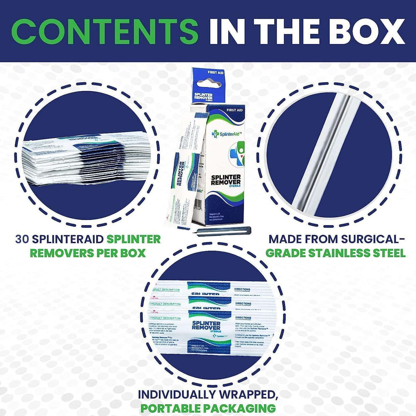 Painless Splinter Removal Kit (30-Pack) | Pull Out Splinters Fast & Easy | Compact First Aid for Home, Travel & Camping | Great for Hiking, Woodworking & Outdoors | No Tweezers Needed