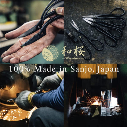Wazakura Yasugi Steel Made in Japan Ashinaga Bonsai Scissors 8.2 in (210 mm), Bonsai Tree Pruning Shears, Japanese Gardening Tools