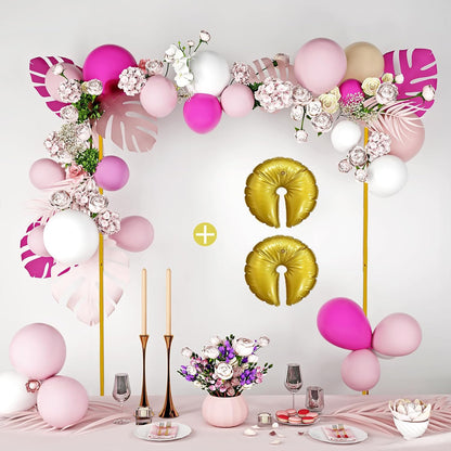 Wedding Square Backdrop Stand,Wedding Arches for Ceremony Square Metal Balloon Arch Stand Garden Arbor Frame for Wedding Birthday Party Baby Background Decoration,6.6FTx6.6FT Gold
