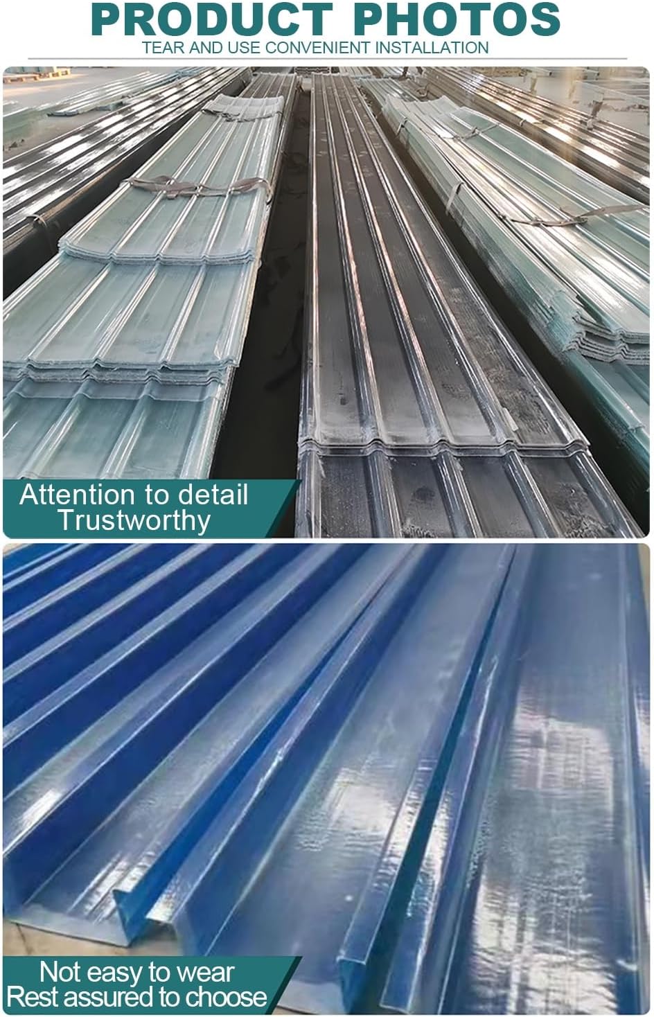 Plastic Roof Panels,Translucent Greenhouse Panel,Daylighting Roof Panels,Sturdy Panel,Cuts Easily,for Patio Garden Balcony etc.(35.43x98.42in)