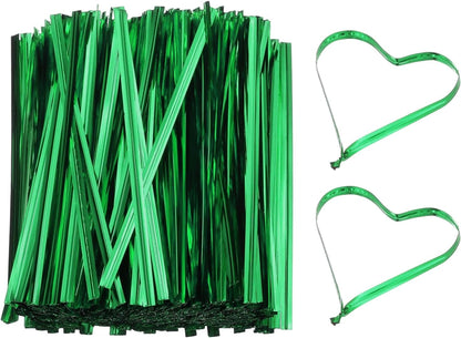 PATIKIL Bag Twist Ties 4 Inch, 800 Pcs Metallic Bread Ties for Treat Plastic Bags Gift Wrapping Candy Coffee Bag Plant Party Cake Favor, Green