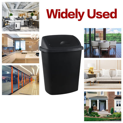 4 Pack 70 liters Large Outdoor Trash Can, Black Recycling Bin with Swing Lid