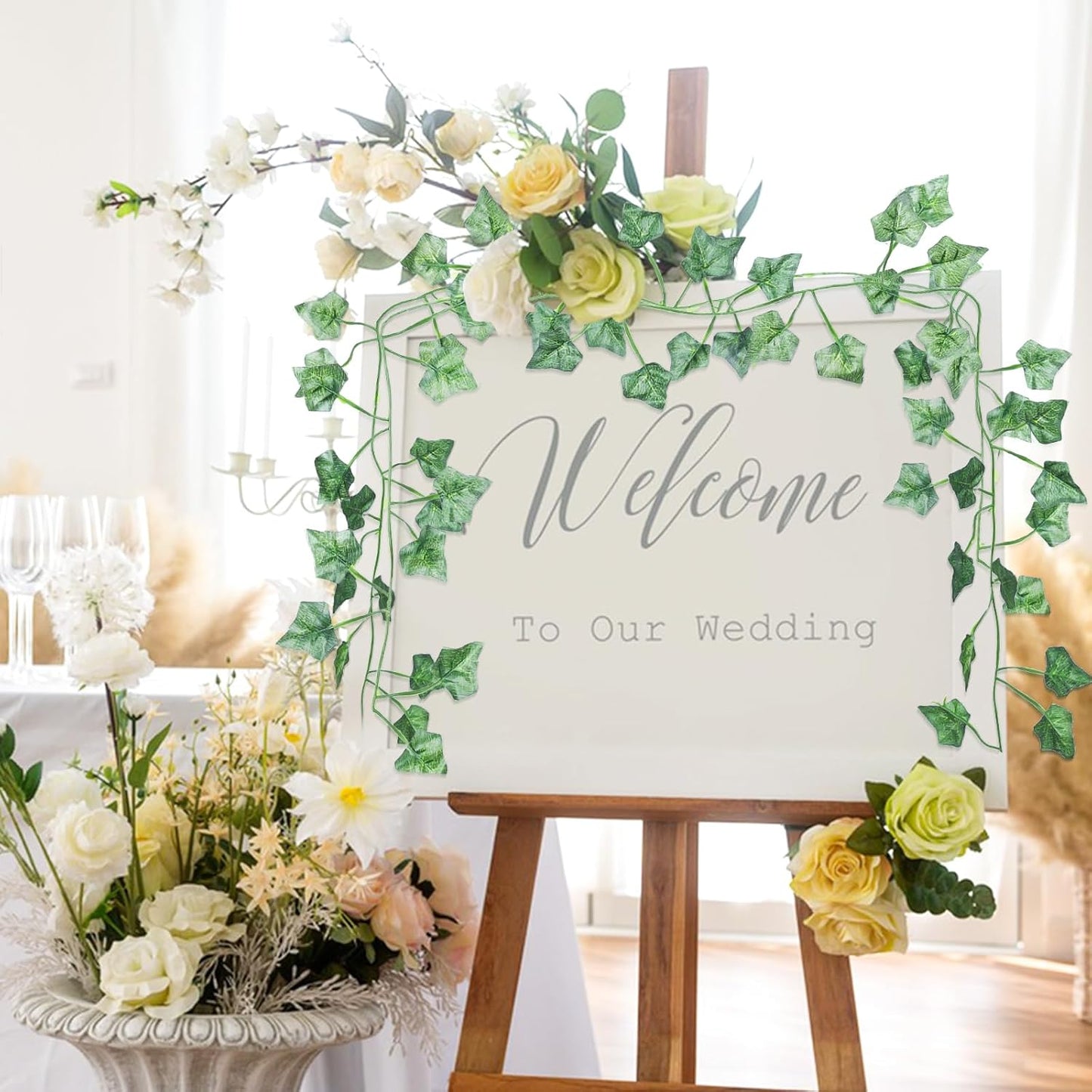 60 Pack 420 Feet Vines,Ivy,Ivy Garland,Fake Ivy,Fake Leaves,Ivy Vines,Artificial Vines,Green Vines,Leaves Room Decor,Vines for Bedroom,Wall Decor,Wedding Party