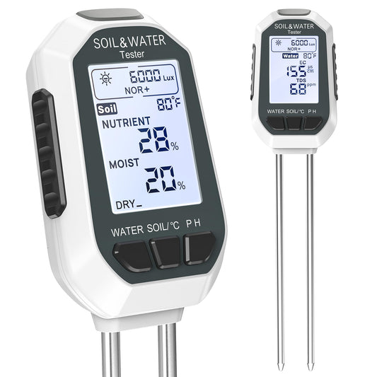 Buladeke Moisture Meter for Plants, 7-in-1 Digital Soil Tester Kit with Backlit LCD - Measures pH