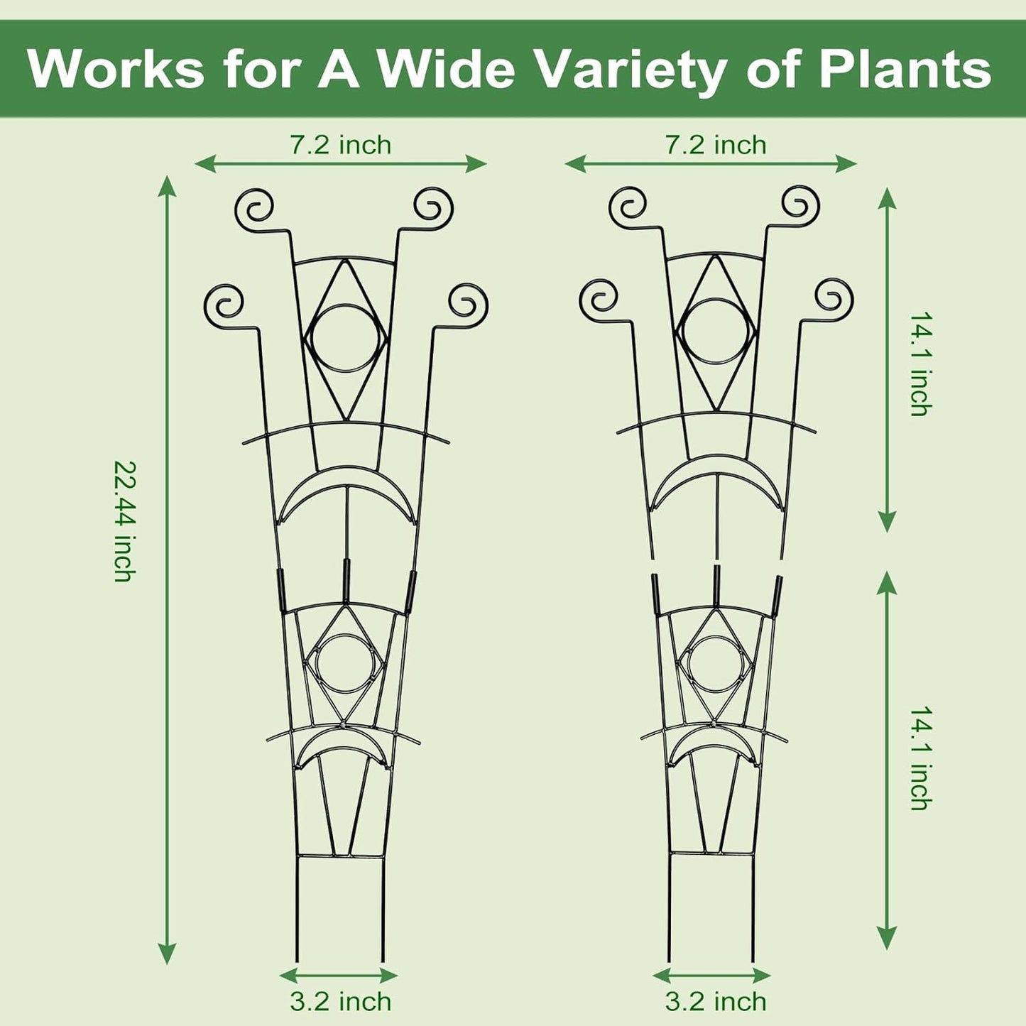 Stackable Metal Trellis for Climbing Plants Outdoor & Indoor - 4 Pack Garden Trellis for Potted Plants, Rust-Resistant Plant Support Stakes for Vines, Flowers - Sturdy Plant Trellis