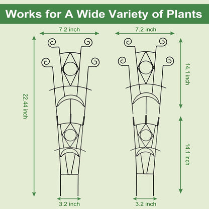 Stackable Metal Trellis for Climbing Plants Outdoor & Indoor - 4 Pack Garden Trellis for Potted Plants, Rust-Resistant Plant Support Stakes for Vines, Flowers - Sturdy Plant Trellis