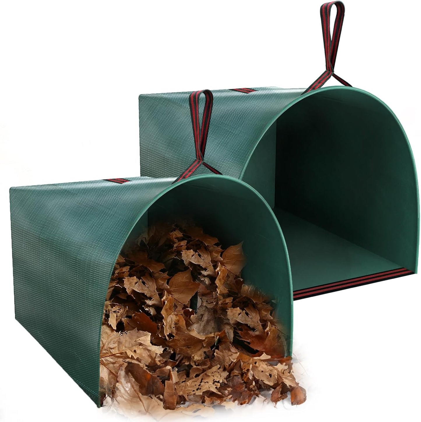 Joyhalo Reusable Yard Waste Bags, 2 Pack 50 Gallon Dustpan-Type Garden Bag for Collecting Leaves Garss Clippings, Heavy Duty lawn and leaf bags, Garden Waste Container for Clean Up Outdoor Debris