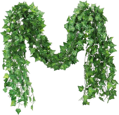 Unilove 84 feet 12 Pack Fake Vines Artificial Ivy Leaves Plants Hanging Greenery Plant Garland for Bedroom Office Wall Decor Indoor Outdoors (84Ft Ivy Leaves)