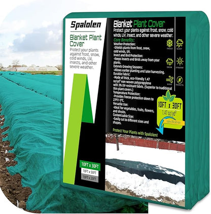 Plant Covers Freeze Protection, 10ft X 30ft Floating Row Cover 1.47 oz/yd² Fabric, Garden Frost Cloth Frost Blanket Plant Frost Covers for Outdoor Winter Frost/Sun Pest Protection - Green