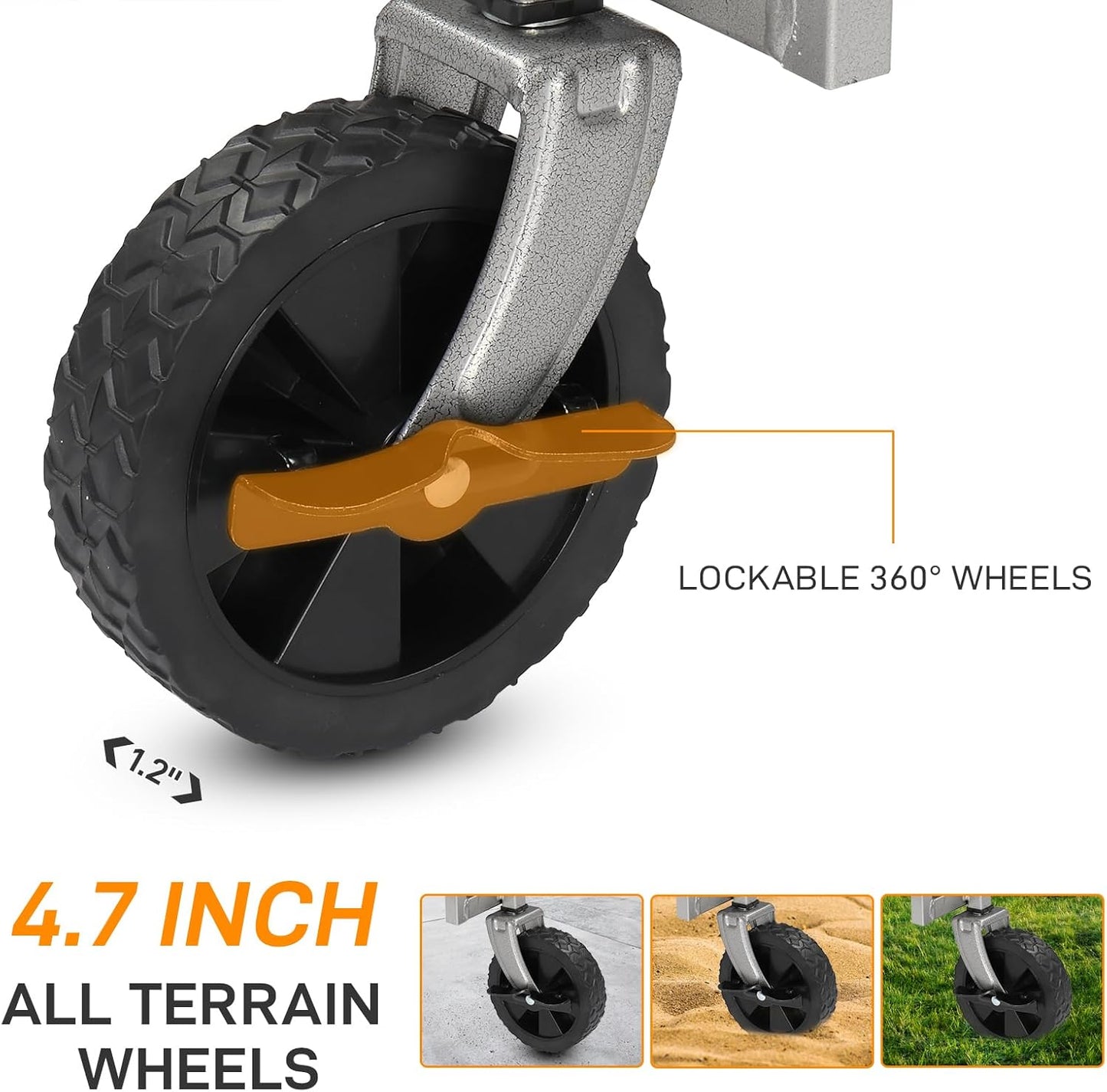 Collapsible Beach Wagon with Big All-Terrain Wheels for Sand, Grocery Shopping, Park Picnic, Camping, Beach Trip