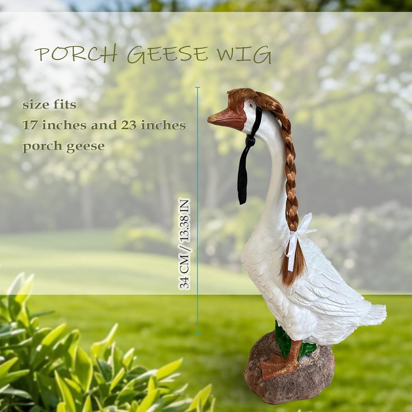 Porch Goose Wigs, Porch Goose Outfits Lawn Goose Statue Accessories for Outdoor Garden Patio Yard Goosey Decor （Style 3）