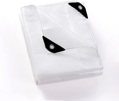 GUARD SHIELD Clear White Tarp Heavy Duty 12x12 Feet Waterproof for Greenhouse Outdoor Garden Poly Cover UV Resistant 3x3 Weave 10mil