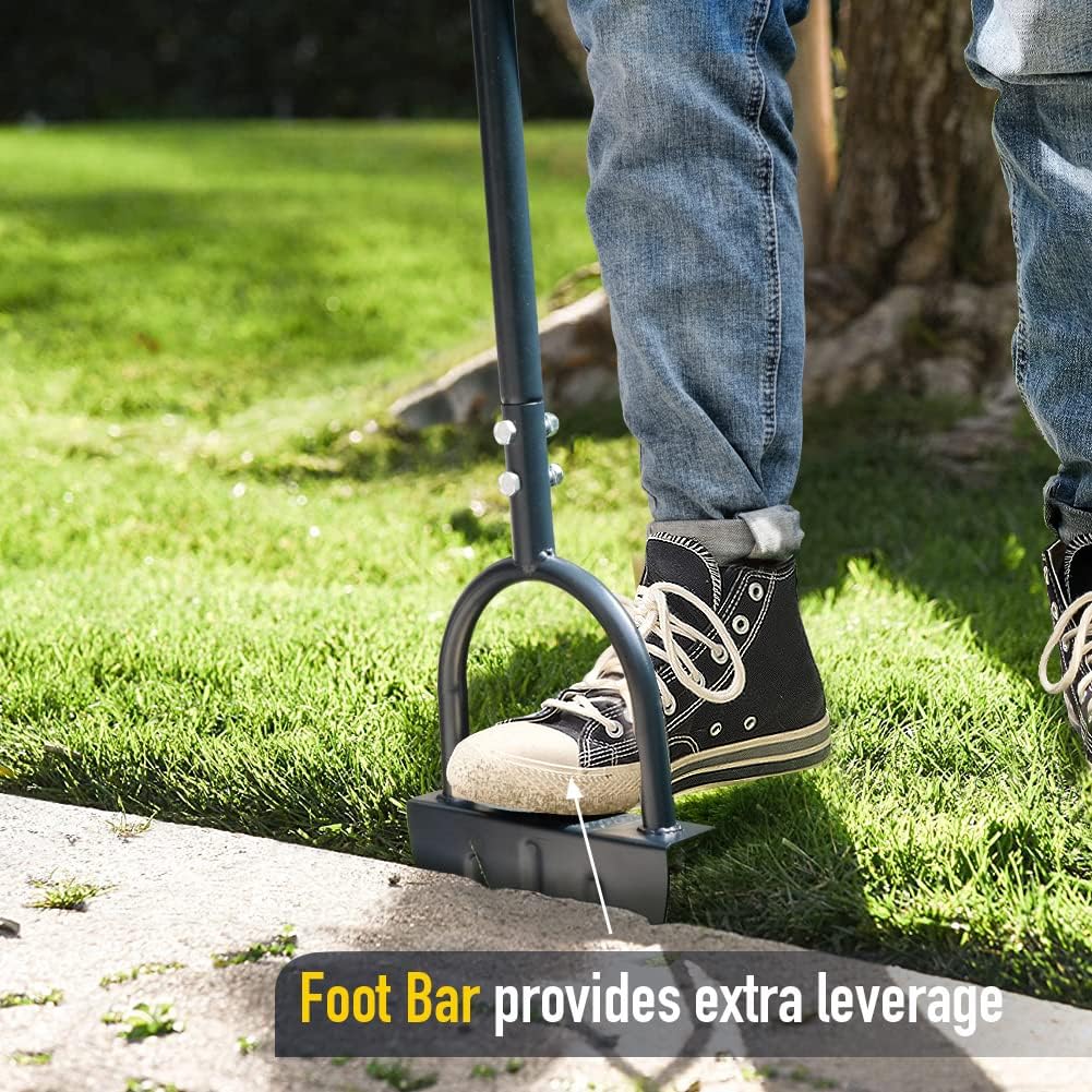 Colwelt Saw-Tooth Edger Lawn Tool, Half Moon Lawn Edger with T-Grip, Sidewalk Grass Long Handled Step Edger, 38-Inch
