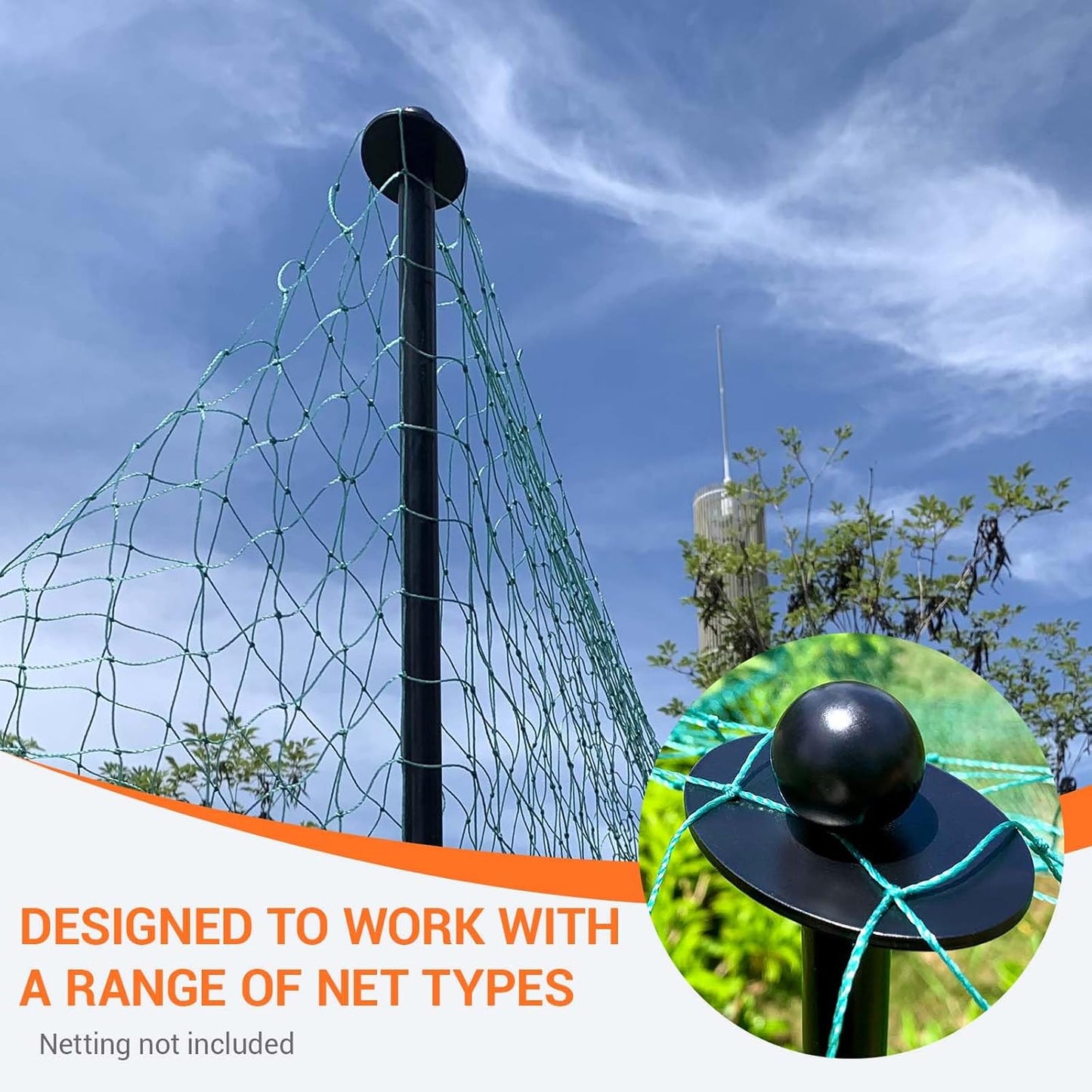 12 Sets Garden Stake Netting Support, Heavy Duty Metal Garden Poles for Netting, Powder Coated Carbon Steel Lawn Plant Support Cage, 72 Inch Garden Fencing Protection Frame