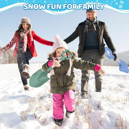 Dilabnda Kids Beach Sand Shovels, 16inch/40cm Sand Shovels for Garden, Large Beach Snow Spade Scoop for Kids Toddlers, Long Handle Plastic Wooden Shovel for Shoveling Digging Snowing (3PCS)