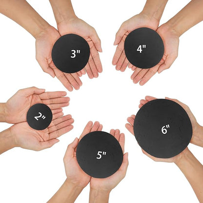 Skyflame 6 Inch Ceramic Fireplace Balls, Set of 4 Black Round Fire Stones Reusable Fire Pit Balls for Indoor and Outdoor Fire Pits or Fireplaces Accessory
