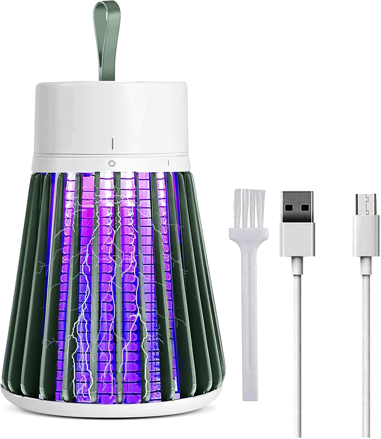 Bug Zapper Outdoor,Electric Mosquito Zapper Portable Camp Mosquito Killer,Rechargeable Indoor Fly Zapper,Electric Fly Zapper,Fly Traps,Flying Insects Zapper Indoor Outdoor (Green)