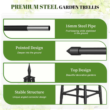 4 Ft obelisk trellis for Climbing Plants outdoor,4 Ft garden trellis with Extra Thickened Plastic-Coated metal pipes, Garden Indoor Potted Plant Support, Climbing Support for Potted Plants