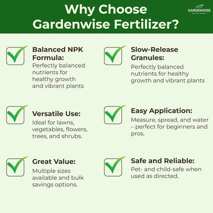 10-10-10 Plant Fertilizer Slow Release - 10 10 10 All Purpose Granular Garden Fertilizer for Vegetables, Tomato, Arborvitae, Shrubs, Rose, Flowers, Fruit, Fig Trees (1 Quart)