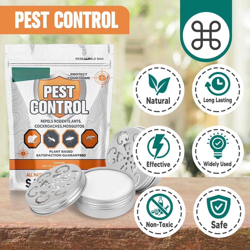 Pest Repellent for Car, Rodent Repellent Indoor & Outdoor, Natural Mint Mouse/Rat Repellent, Keep Mice, Spiders, Ants and Cockroaches Away, Peppermint Oil Pest Deterrent - 2P