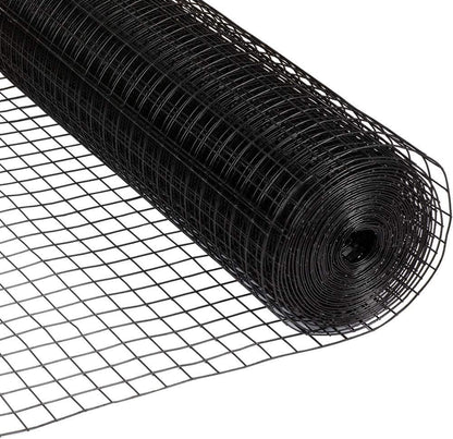 Fencer Wire 16 Gauge Black Vinyl Coated Welded Wire Mesh Size 1.5 inch by 1.5 inch (2 ft. x 50 ft.)